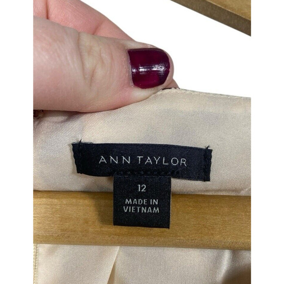 Ann Taylor Dress Size 12 Mixed Animal Print Tie Wrap Waist Midi Career Tailored - Picture 10 of 12